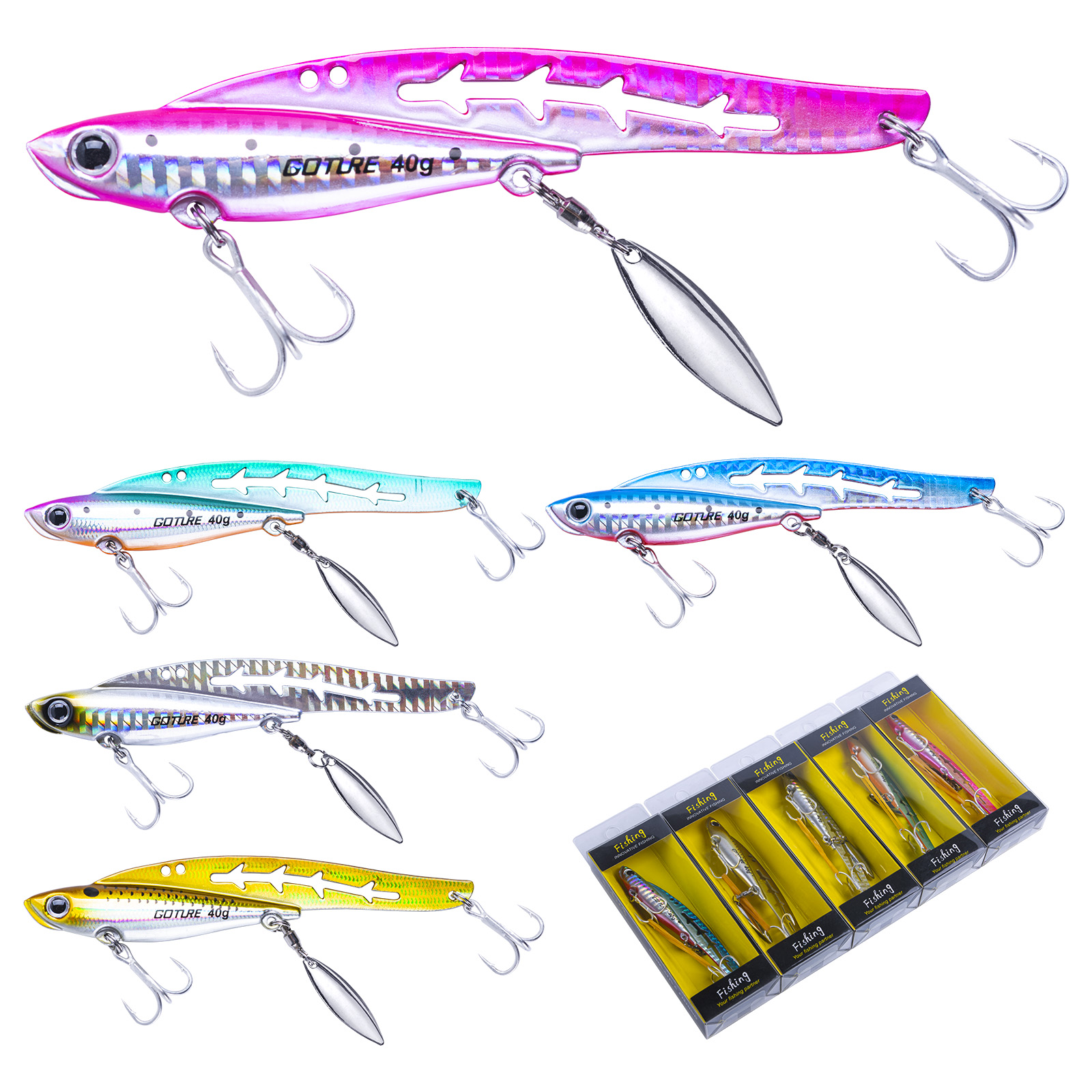 Goture Fishing Lures 5pcs Meta - Fishing Lure Blade Bait recension och pris