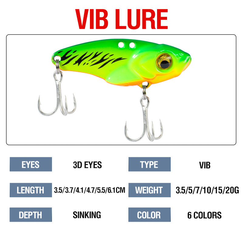 6PCS Metal VIB Lure 5g 7g 10g  - Fishing Lure Spoon recension och pris